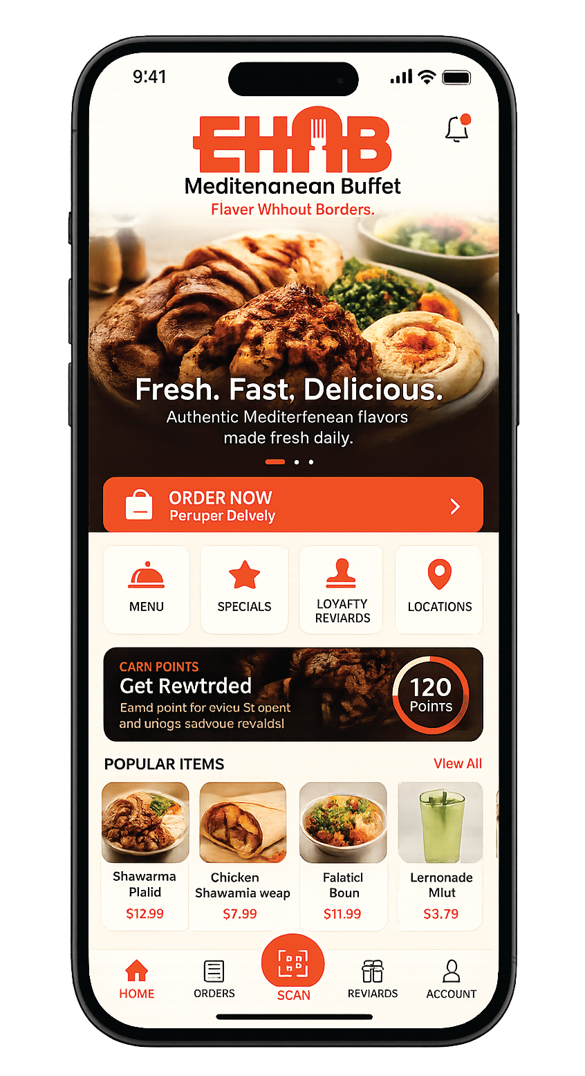 Ehab Mediterranean Buffet mobile app