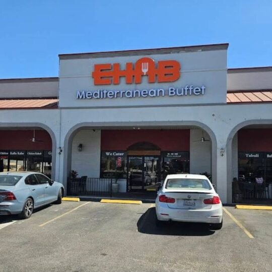 Exterior storefront of Ehab Mediterranean Buffet