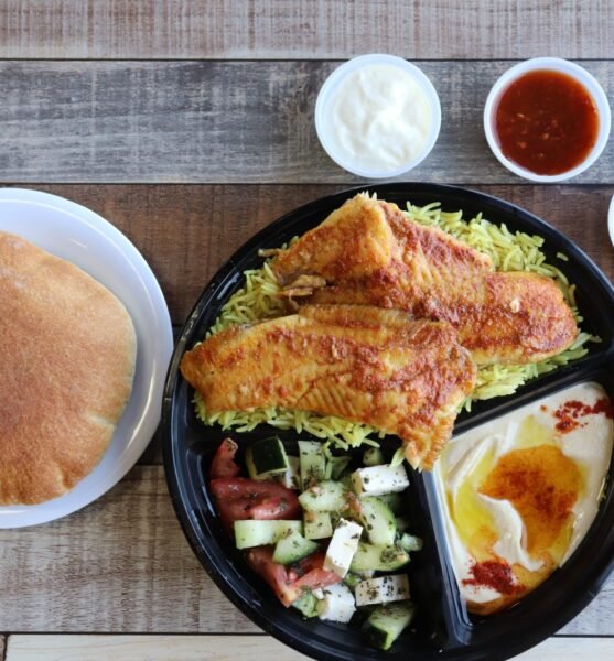 Fried Chicken Plate at Ehab Mediterranean Buffet