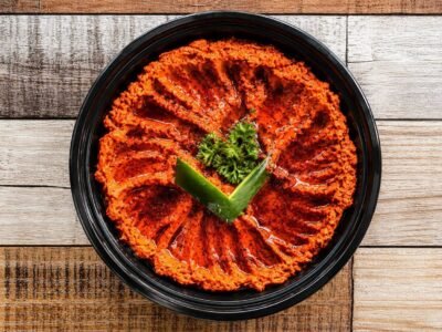 Muhammara red pepper and walnut dip with olive oil