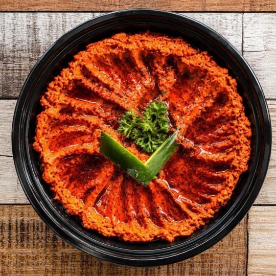 Muhammara red pepper and walnut dip with olive oil
