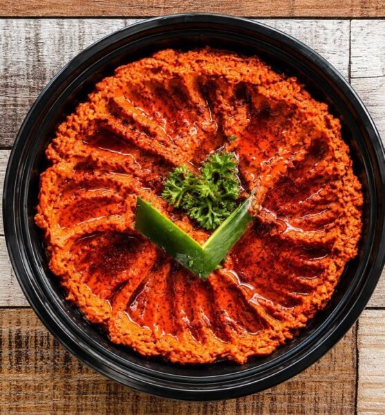 Muhammara red pepper and walnut dip with olive oil